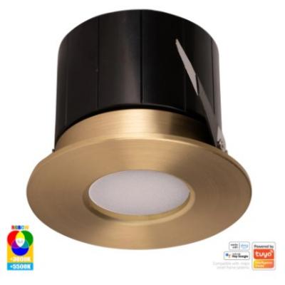 Prime - Brass Fixed RGBCW WIFI LED Downlight IP54